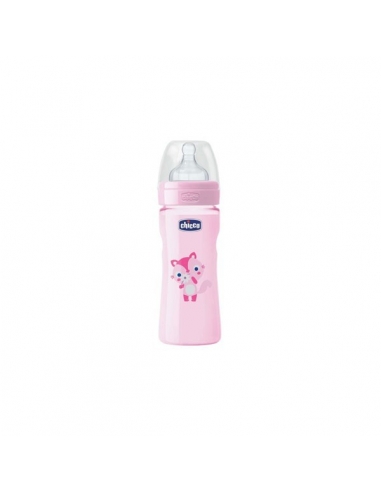 Chicco Biberón Well Silicona Rosa +2 meses 250ml     