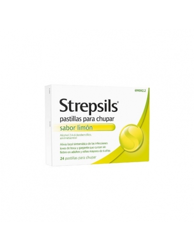 Strepsils Limon Sin Azucar 24 Pastillas      