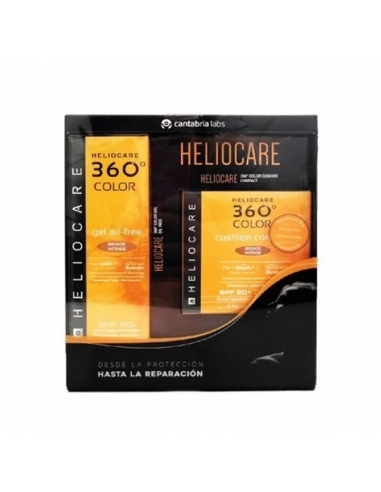 Heliocare Pack 360º Gel Oil Free Bronze Intense SPF50+ 50ml + Cushion Compact Bronze 15gr