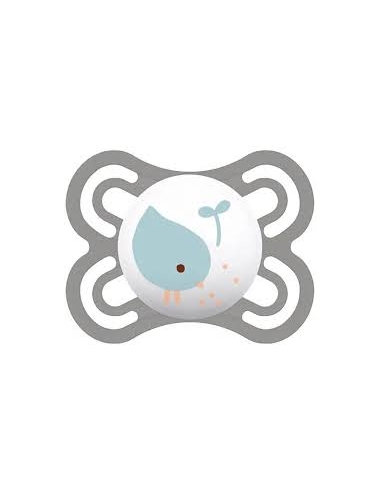 Chupete silicona mam perfect 0+m gris